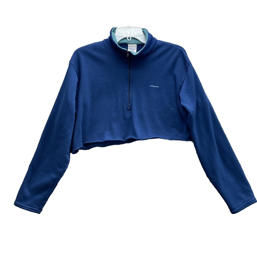 VTG Patagonia Capilene Pullover Women XL 1/4 Zip Cropped Gorpcore Athleisure USA